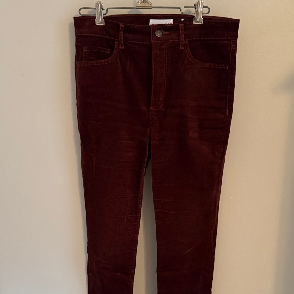 LOFT Women's Burgundy Skinny Pants